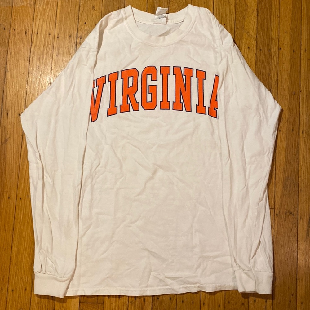 white UVA long sleeve shirt